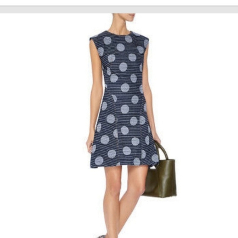 Kenzo Blue White Dot Mini Dress Size 8 EUR 38